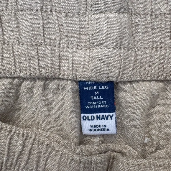 Old Navy Flax Linen-Blend Wide Leg Pants Medium Tall - Picture 3 of 9